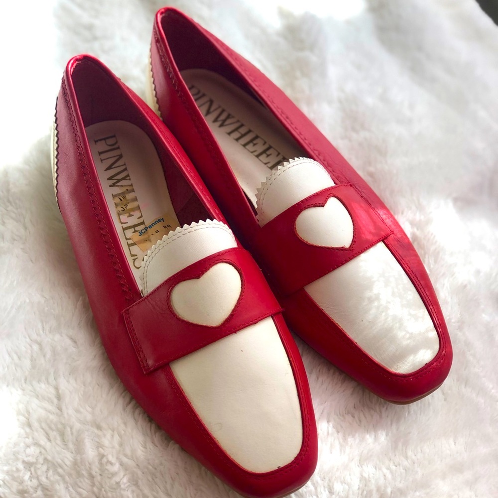 Vintage Valentines Heart Shaped Leather Loafers ❤️ NWT